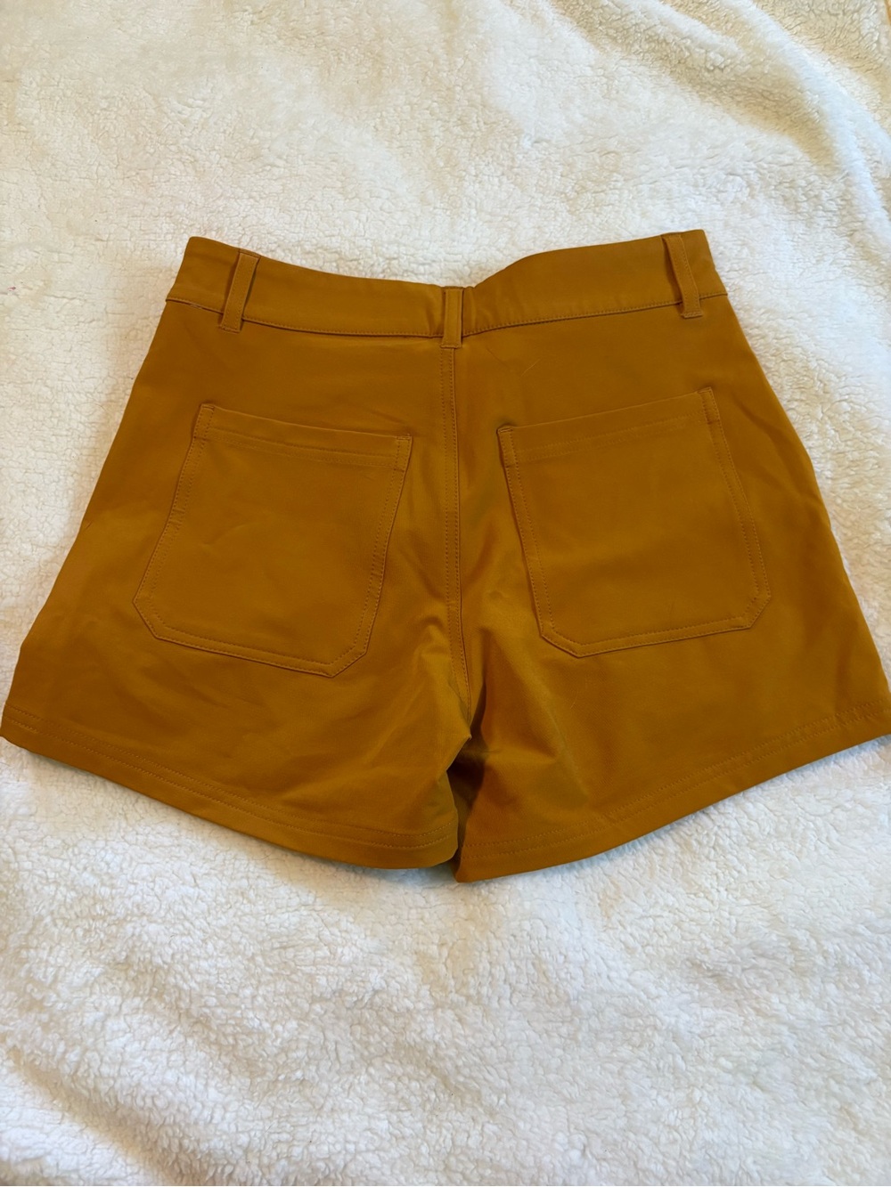 High-Waist Women's Shorts in Mustard Gold